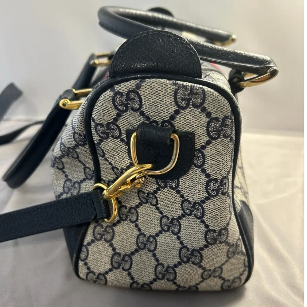 Gucci Black and Cream Satchel with Leather Trim - Picture 4 of 10